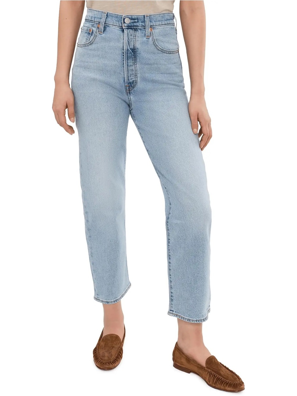 Levi’s Ribcage Straight Ankle jeans in Space Ripple (Waterless) Ultra High Waist